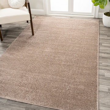 Haze Solid Low-pile Area Rug Beige
